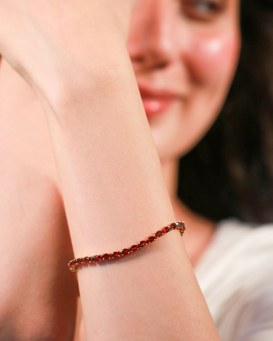GARNET TENNIS BRACELET