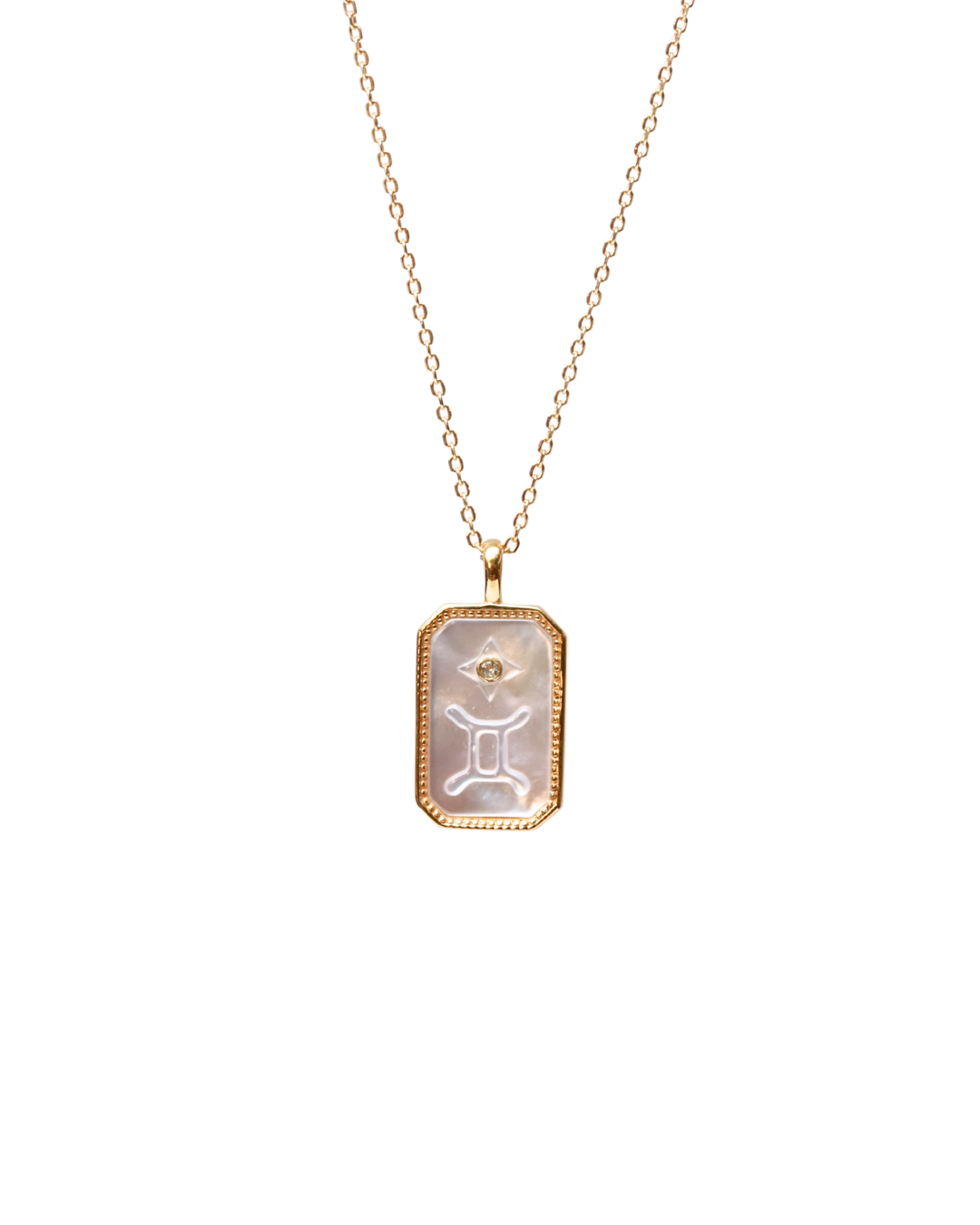 GEMINI NECKLACE (RECTANGLE)- ZODIAC SYMBOL
