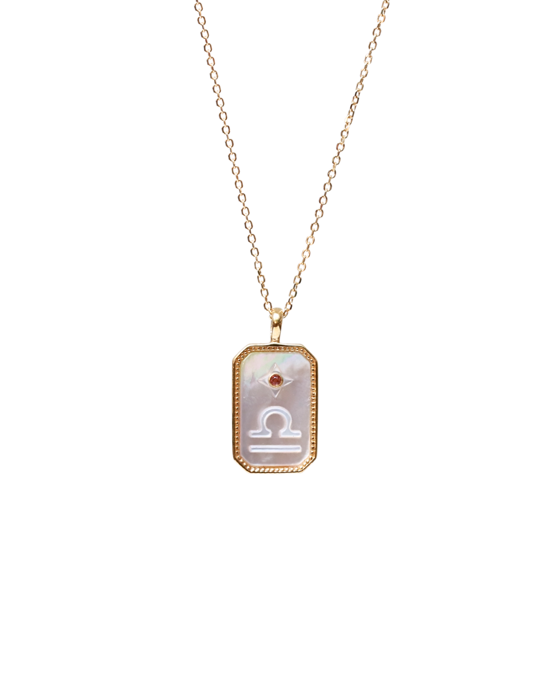 LIBRA NECKLACE (RECTANGLE)- ZODIAC SYMBOL