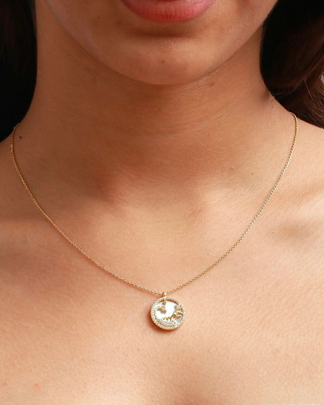 SCORPIO NECKLACE (ROUND)- ZODIAC SIGN