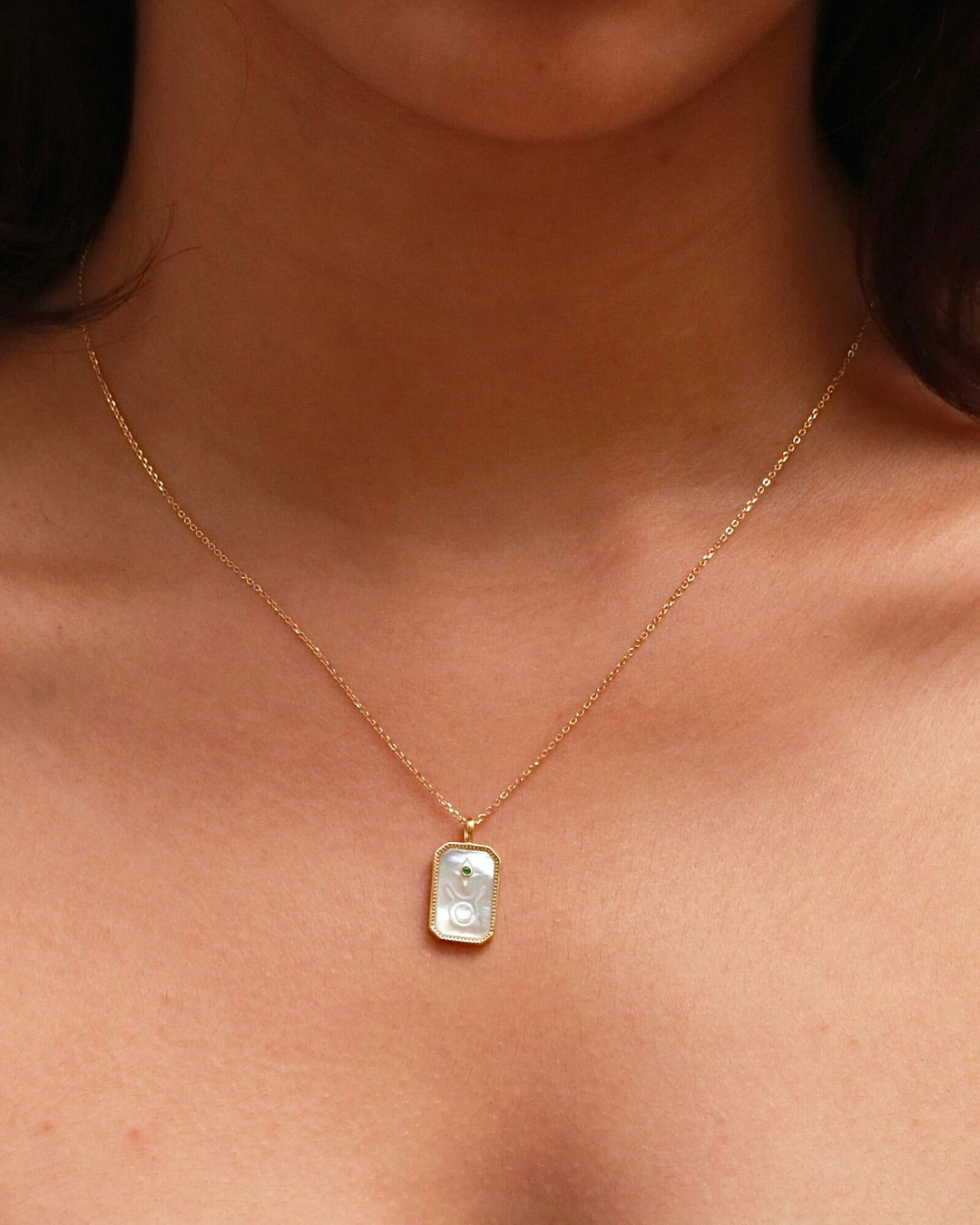 TAURUS NECKLACE (RECTANGLE)- ZODIAC SYMBOL