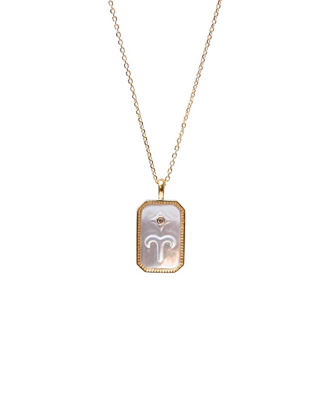ARIES NECKLACE (RECTANGLE)- ZODIAC SYMBOL