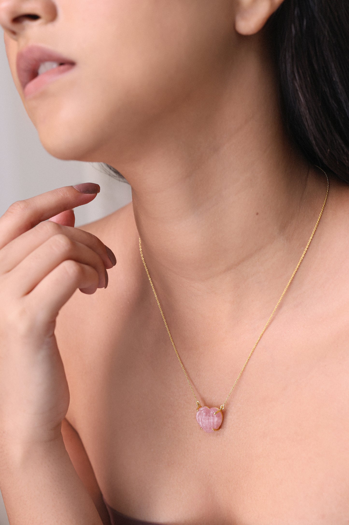 HRIDAYAM NECKLACE- ROSE QUARTZ