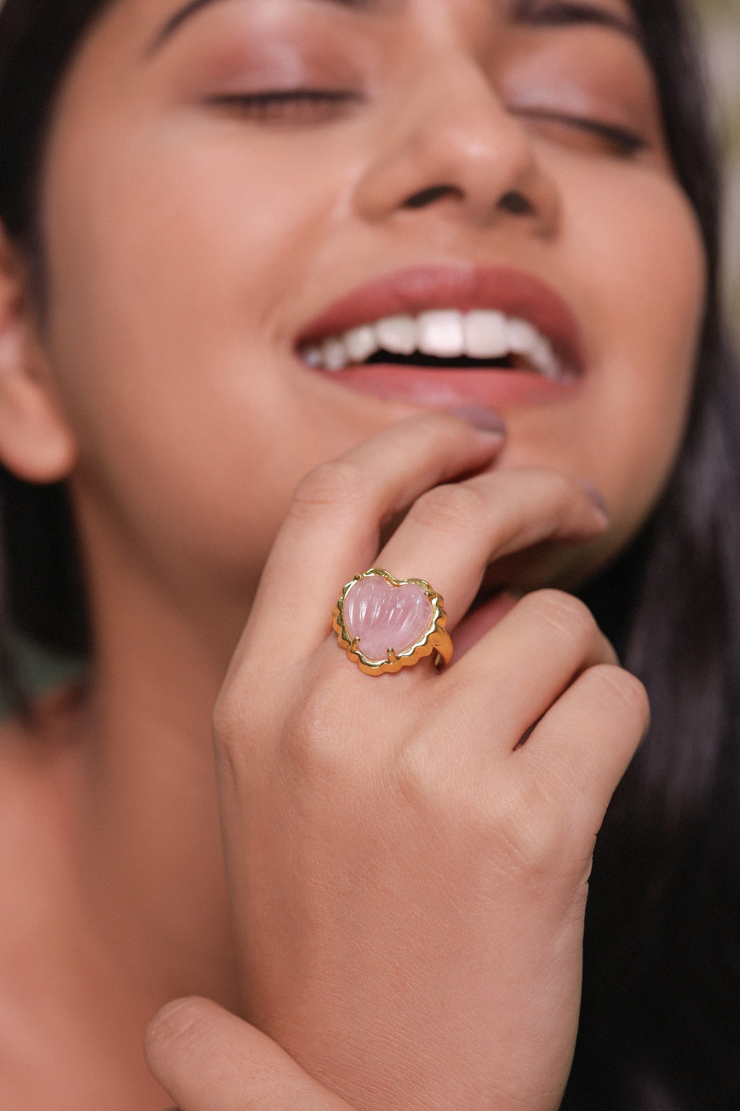 HRIDAYAM RING- ROSE QUARTZ