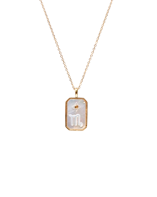 SCORPIO NECKLACE (RECTANGLE)- ZODIAC SYMBOL