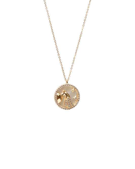 AQUARIUS NECKLACE (ROUND)- ZODIAC SIGN