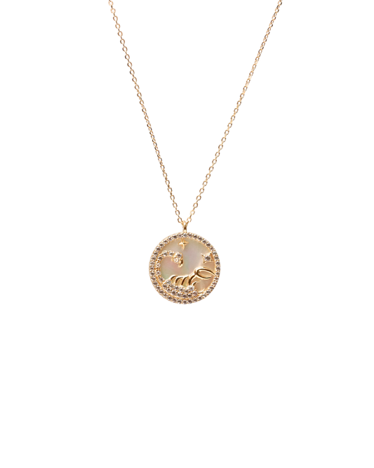 SCORPIO NECKLACE (ROUND)- ZODIAC SIGN