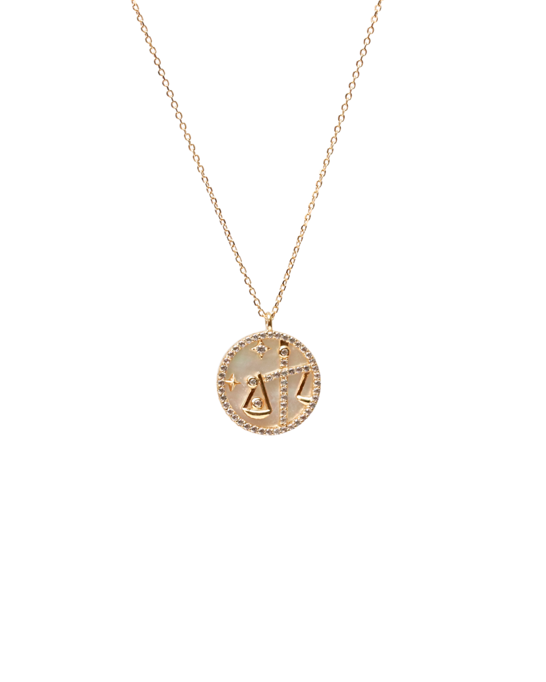 LIBRA NECKLACE (ROUND)- ZODIAC SIGN