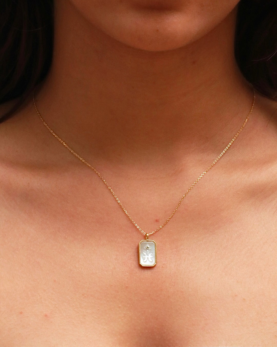 PISCES NECKLACE (RECTANGLE)- ZODIAC SYMBOL