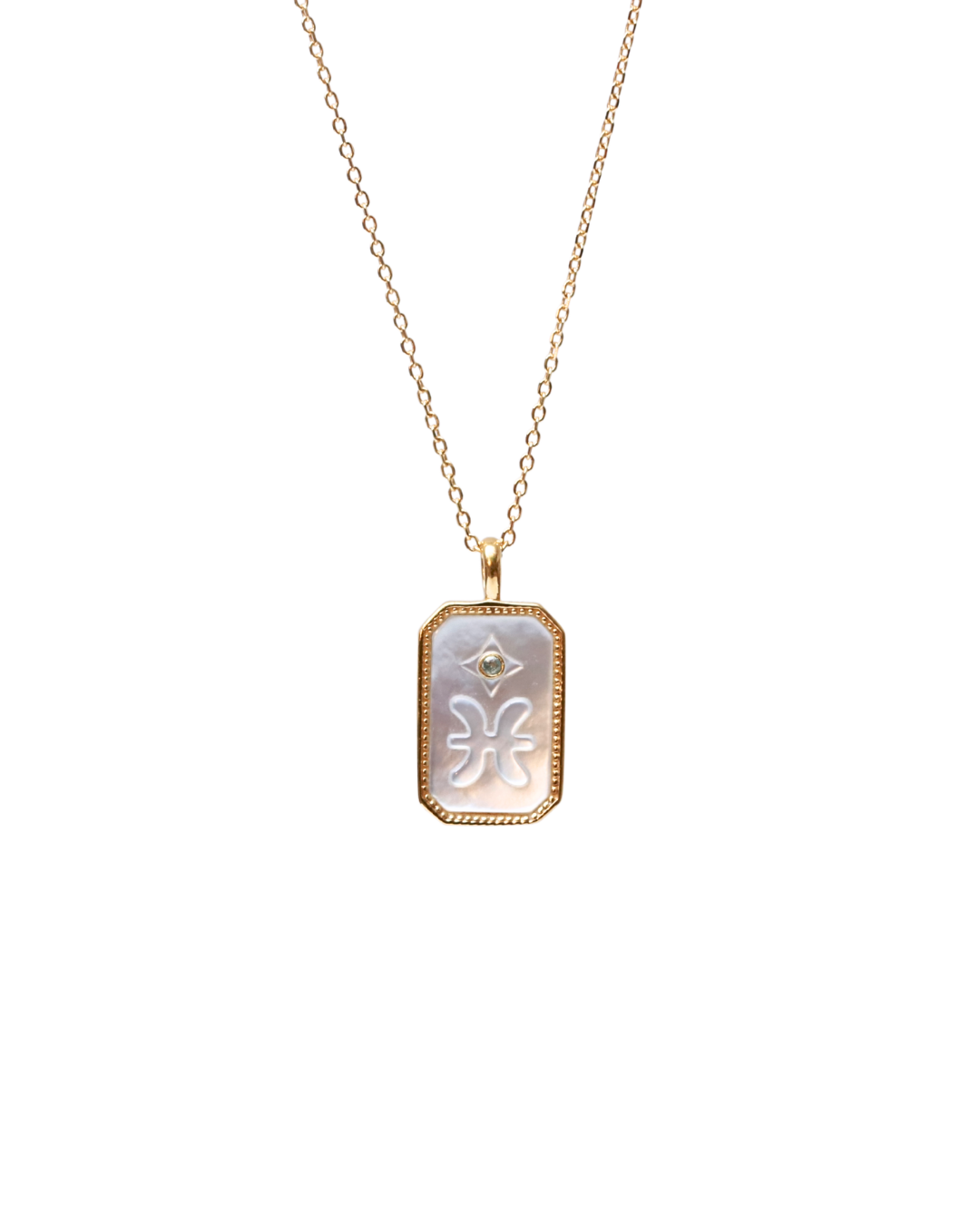 PISCES NECKLACE (RECTANGLE)- ZODIAC SYMBOL