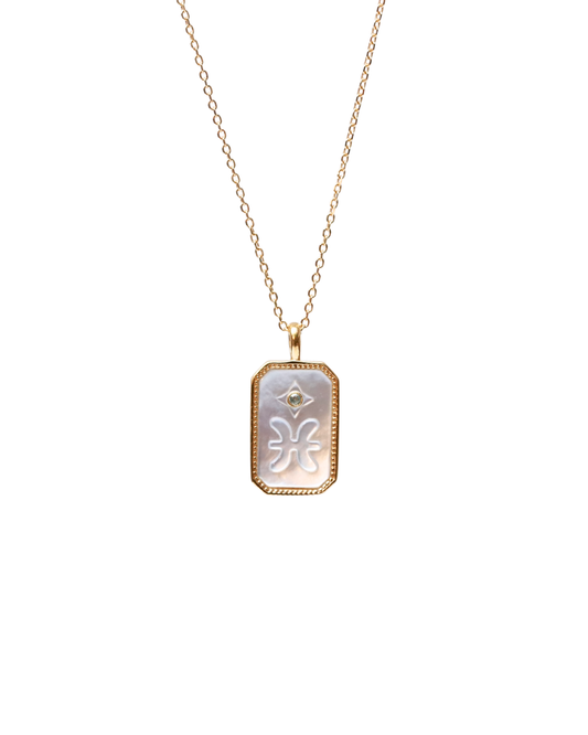 PISCES NECKLACE (RECTANGLE)- ZODIAC SYMBOL