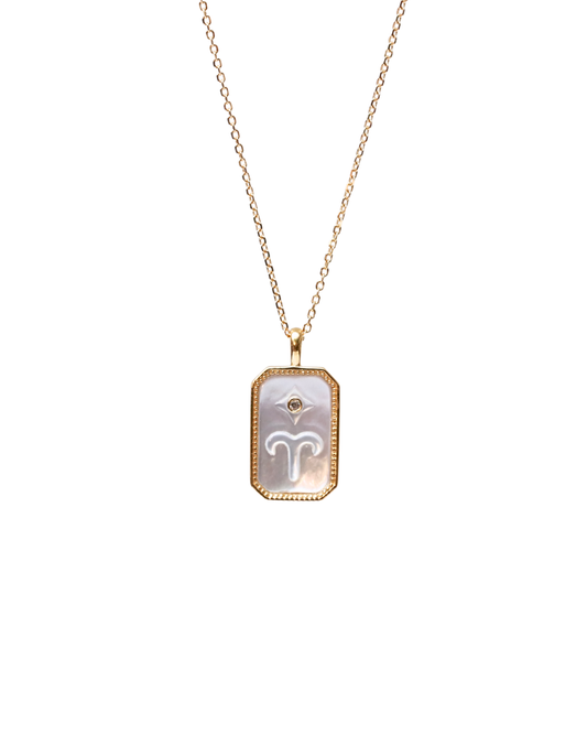ARIES NECKLACE (RECTANGLE)- ZODIAC SYMBOL